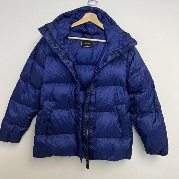 Everlane The Re:Down Puffy Puff Jacket ~ Small ~ Cobalt Blue - Picture 8 of 14